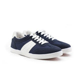 BOYS LACE UP SNEAKERS - NAVY BLUE AND WHITE - ruffntumblekids